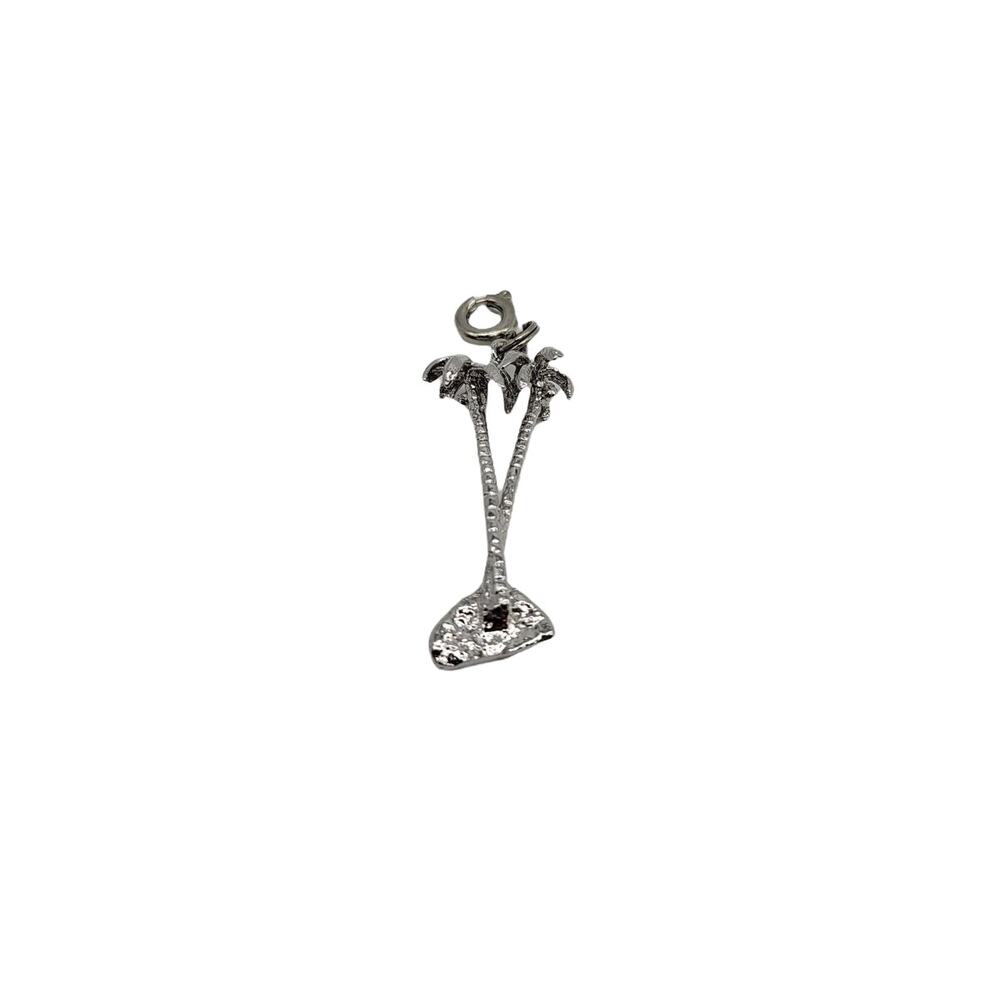Sterling Silver Palm Tree Bracelet Charm Pendant Jewelry Beach Island Vacation